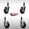 Service Caster 3.5'' SS Black Poly Wheel Swivel 1'' Expanding Stem Caster Set 2 Brakes, 4PK SCC-SSEX20S3514-PPUB-BLK-2-TLB-2-1 - alternate 3